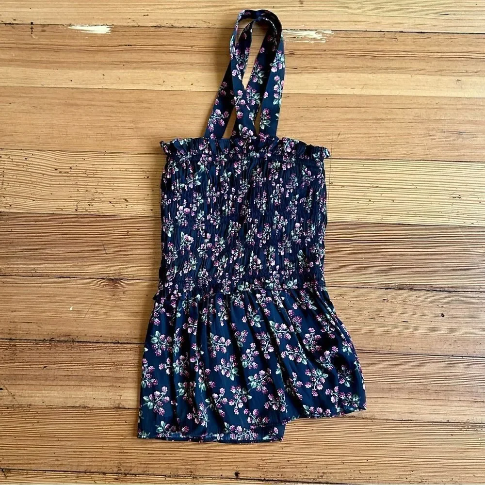 J. Crew Featherweight satin smocked tank top in twilight berry. Size L.
